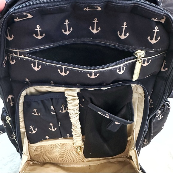 JuJuBee Legacy Nautical Backpack Diaper bag the Admiral anchors navy like new - Picture 3 of 9
